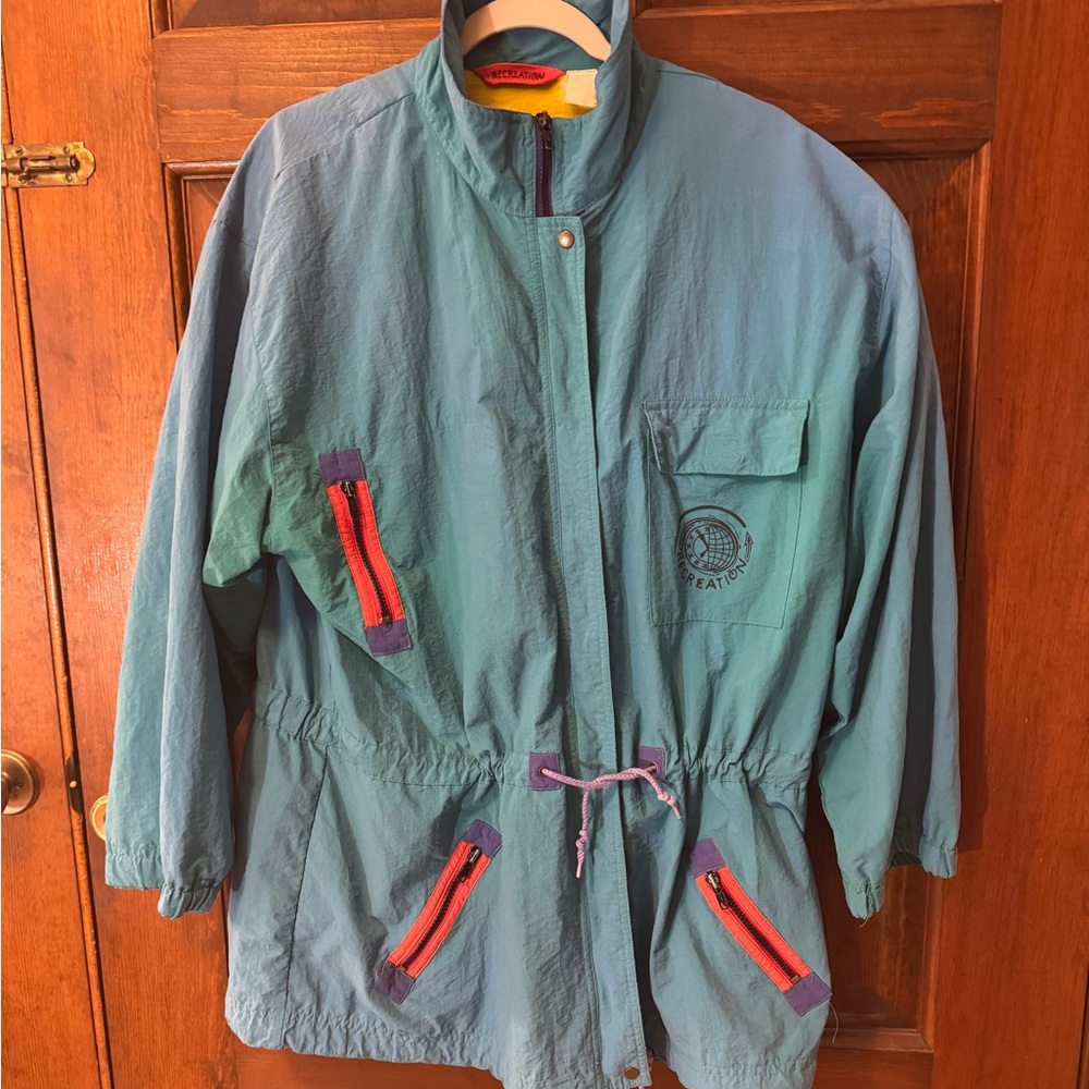 Vintage Teal Windbreaker Jacket